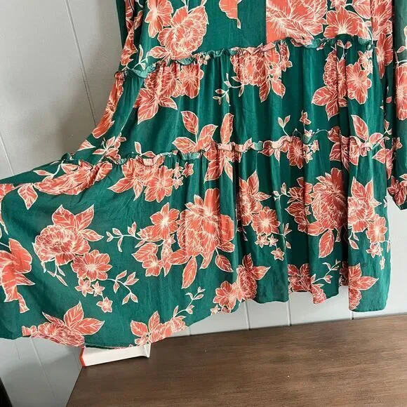 MaEve Anthropologie Floral Print Esther‎ Tiered Long Sleeve Tunic Dress - Size M - Picture 8 of 10